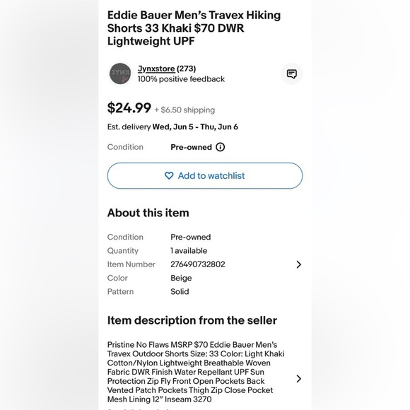 Eddie Bauer Men’s Travex 11” Shorts - Picture 11 of 11